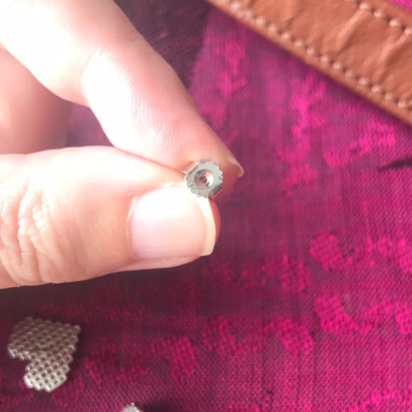 925 Sterling silver checkered heart earrings - Picture 5 of 5